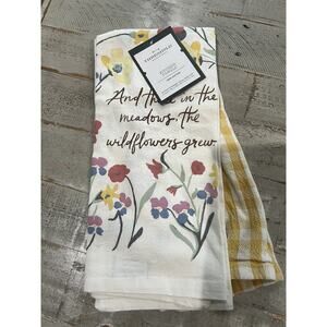 Threshold Kitchen Towel Hand Towel Set 18 x 28" ~ New - Wildflowers & Plaid